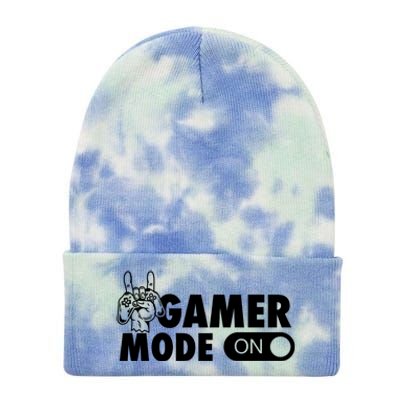 Gamer Mode On Awesome Video Game Convention Merch Gift Tie Dye 12in Knit Beanie