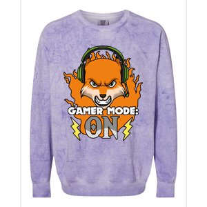 Gamer Mode On Funny Video Gamer Console Gaming Humor Funny Gift Colorblast Crewneck Sweatshirt