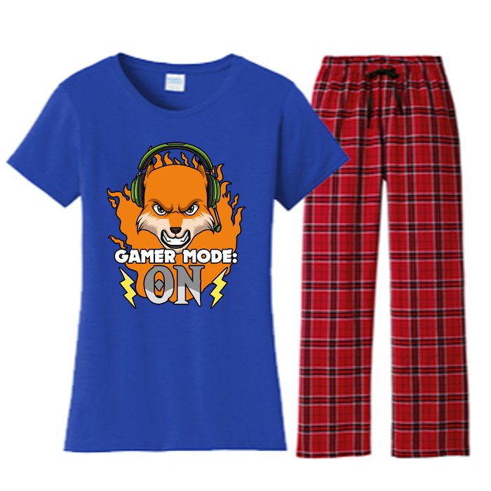 Gamer Mode On Funny Video Gamer Console Gaming Humor Funny Gift Women's Flannel Pajama Set