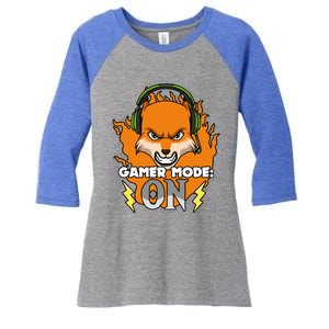 Gamer Mode On Funny Video Gamer Console Gaming Humor Funny Gift Women's Tri-Blend 3/4-Sleeve Raglan Shirt