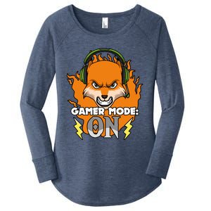 Gamer Mode On Funny Video Gamer Console Gaming Humor Funny Gift Women's Perfect Tri Tunic Long Sleeve Shirt