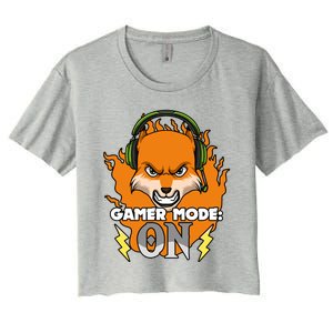 Gamer Mode On Funny Video Gamer Console Gaming Humor Funny Gift Women's Crop Top Tee