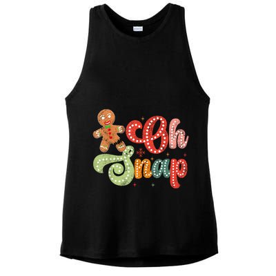Gingerbread Man Oh Snap Christmas Funny Cookie Baking Ladies PosiCharge Tri-Blend Wicking Tank