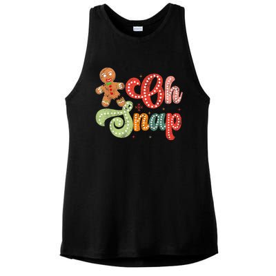 Gingerbread Man Oh Snap Christmas Funny Cookie Baking Ladies PosiCharge Tri-Blend Wicking Tank