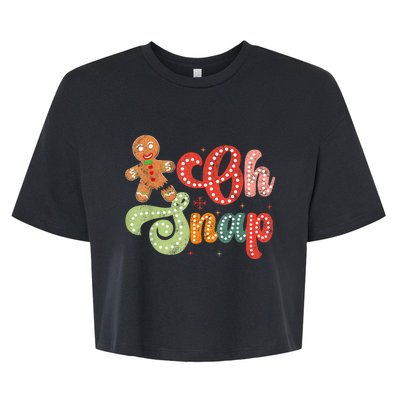 Gingerbread Man Oh Snap Christmas Funny Cookie Baking Bella+Canvas Jersey Crop Tee