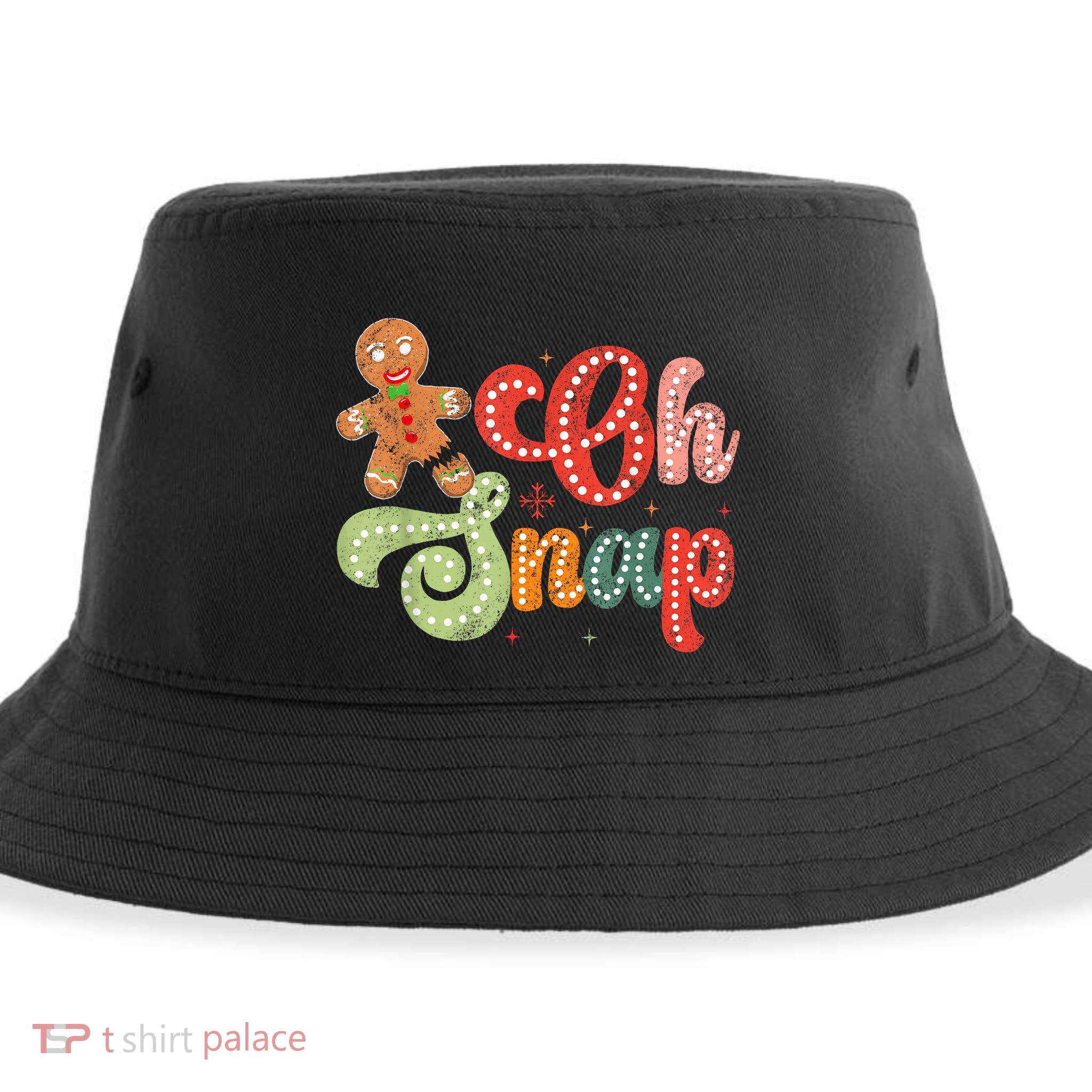 Gingerbread Man Oh Snap Christmas Funny Cookie Baking Sustainable Bucket Hat