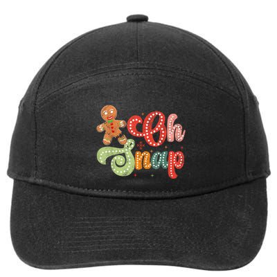 Gingerbread Man Oh Snap Christmas Funny Cookie Baking 7-Panel Snapback Hat