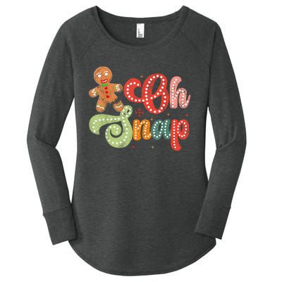 Gingerbread Man Oh Snap Christmas Funny Cookie Baking Women's Perfect Tri Tunic Long Sleeve Shirt