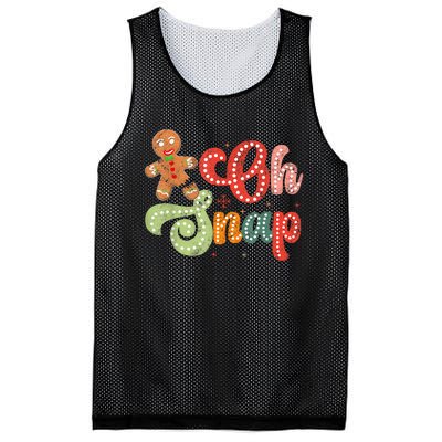 Gingerbread Man Oh Snap Christmas Funny Cookie Baking Mesh Reversible Basketball Jersey Tank