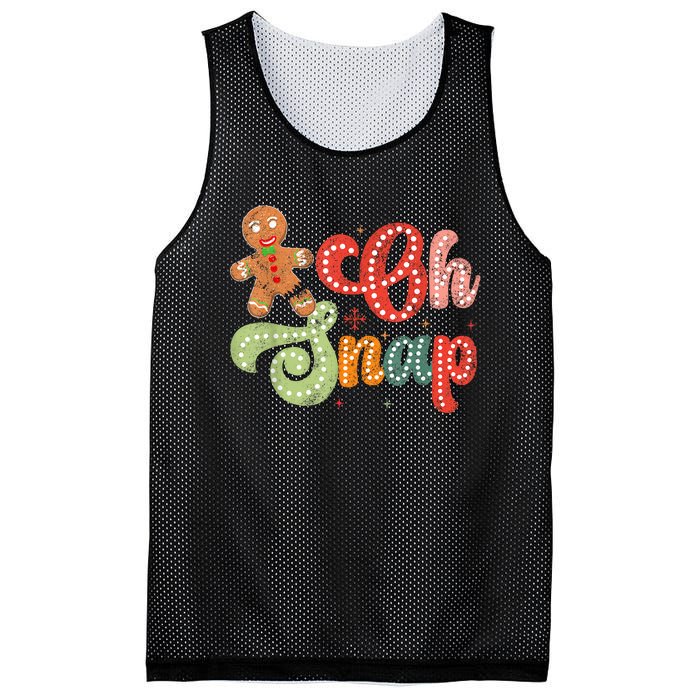 Gingerbread Man Oh Snap Christmas Funny Cookie Baking Mesh Reversible Basketball Jersey Tank