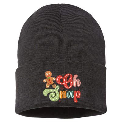 Gingerbread Man Oh Snap Christmas Funny Cookie Baking Sustainable Knit Beanie