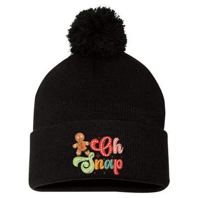 Gingerbread Man Oh Snap Christmas Funny Cookie Baking Pom Pom 12in Knit Beanie