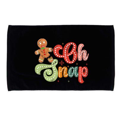 Gingerbread Man Oh Snap Christmas Funny Cookie Baking Microfiber Hand Towel