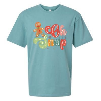 Gingerbread Man Oh Snap Christmas Funny Cookie Baking Sueded Cloud Jersey T-Shirt