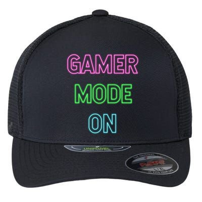 Gamer Mode On Saying Cool Gaming Christmas Gift Cool Gift Flexfit Unipanel Trucker Cap