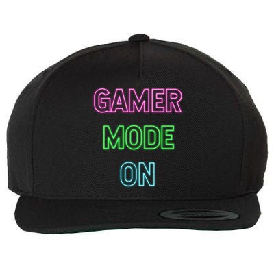 Gamer Mode On Saying Cool Gaming Christmas Gift Cool Gift Wool Snapback Cap