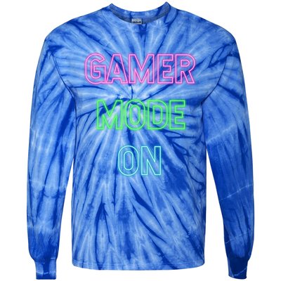 Gamer Mode On Saying Cool Gaming Christmas Gift Cool Gift Tie-Dye Long Sleeve Shirt