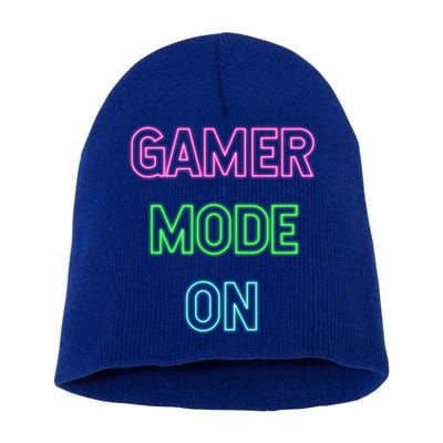 Gamer Mode On Saying Cool Gaming Christmas Gift Cool Gift Short Acrylic Beanie