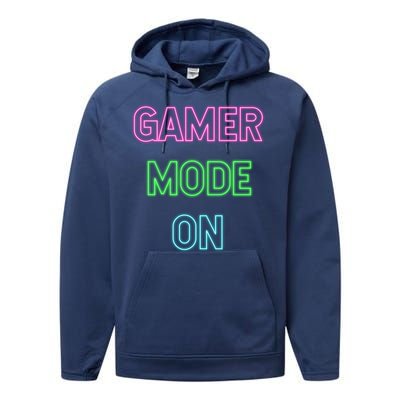 Gamer Mode On Saying Cool Gaming Christmas Gift Cool Gift Performance Fleece Hoodie