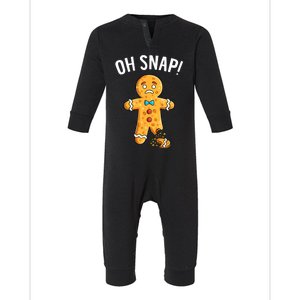 Gingerbread Man Oh Snap Christmas Funny Xmas Cookie Baking Infant Fleece One Piece