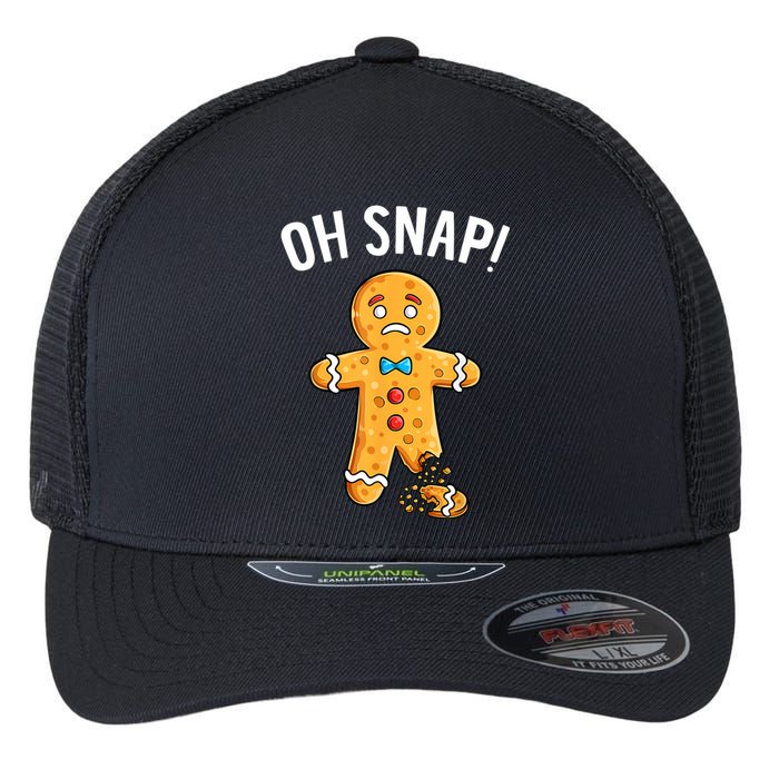 Gingerbread Man Oh Snap Christmas Funny Xmas Cookie Baking Flexfit Unipanel Trucker Cap