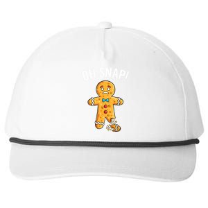 Gingerbread Man Oh Snap Christmas Funny Xmas Cookie Baking Snapback Five-Panel Rope Hat