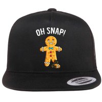 Gingerbread Man Oh Snap Christmas Funny Xmas Cookie Baking Flat Bill Trucker Hat