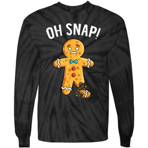 Gingerbread Man Oh Snap Christmas Funny Xmas Cookie Baking Tie-Dye Long Sleeve Shirt