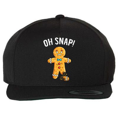 Gingerbread Man Oh Snap Christmas Funny Xmas Cookie Baking Wool Snapback Cap