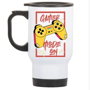 Gamer Mode On Funny Retro Gaming Video Games Gift Stainless Steel Travel Mug