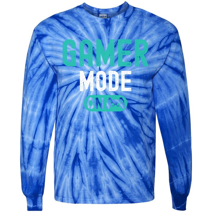 Gamer Mode On Video Games Lover Funny Gaming And Gift Tie-Dye Long Sleeve Shirt