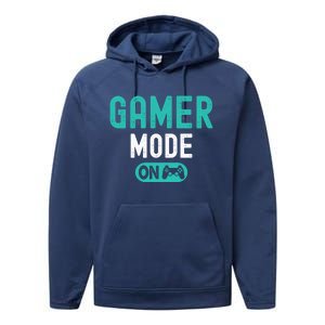 Gamer Mode On Video Games Lover Funny Gaming And Gift Performance Fleece Hoodie