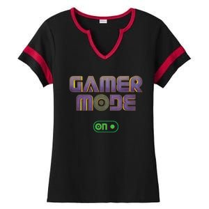 Gamer Mode On Video Game Lover Gamer Gaming Cool Gift Ladies Halftime Notch Neck Tee