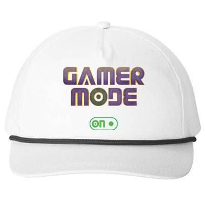 Gamer Mode On Video Game Lover Gamer Gaming Cool Gift Snapback Five-Panel Rope Hat