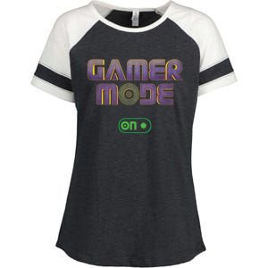 Gamer Mode On Video Game Lover Gamer Gaming Cool Gift Enza Ladies Jersey Colorblock Tee