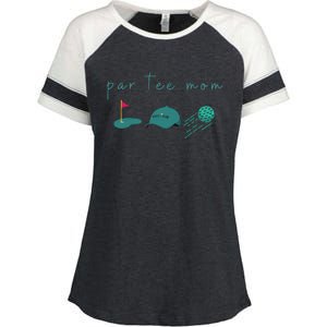 Golf Mom Par Tee Mom Enza Ladies Jersey Colorblock Tee