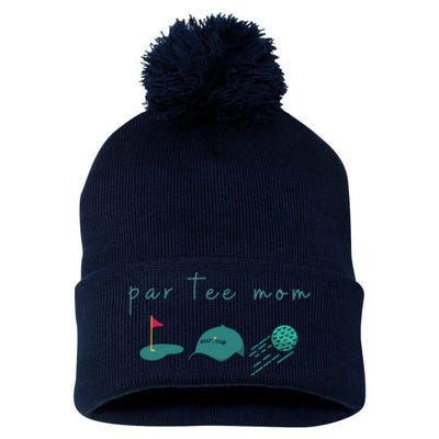 Golf Mom Par Tee Mom Pom Pom 12in Knit Beanie