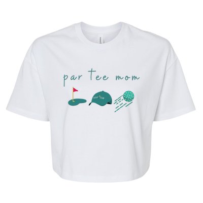 Golf Mom Par Tee Mom Bella+Canvas Jersey Crop Tee