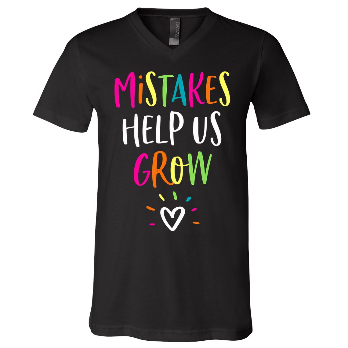 Growth Mindset Positive Back To School Teacher Student V-Neck T-Shirt