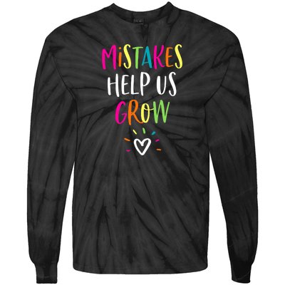 Growth Mindset Positive Back To School Teacher Student Tie-Dye Long Sleeve Shirt