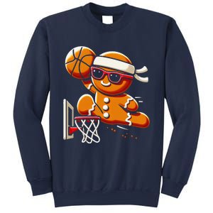 Gingerbread Man Playing Basketball Dunking Christmas Xmas Sweatshirt