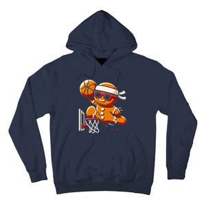 Gingerbread Man Playing Basketball Dunking Christmas Xmas Tall Hoodie