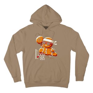 Gingerbread Man Playing Basketball Dunking Christmas Xmas Hoodie