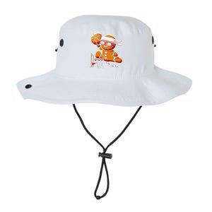 Gingerbread Man Playing Basketball Dunking Christmas Xmas Legacy Cool Fit Booney Bucket Hat