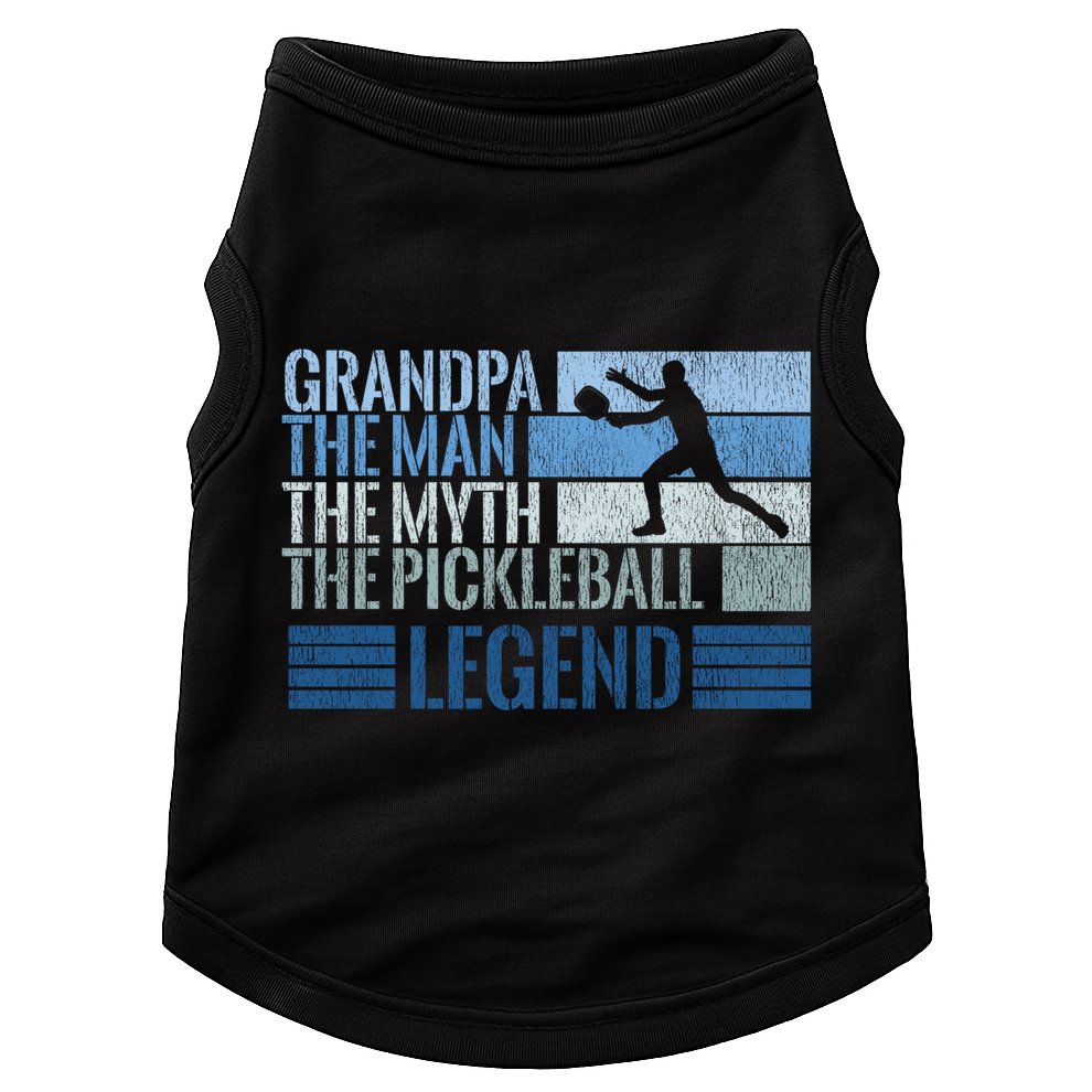 Grandpa Myth Pickleball Legend Vintage Blue Graphic Funny Gift Doggie Tank