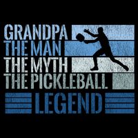 Grandpa Myth Pickleball Legend Vintage Blue Graphic Funny Gift Bucket Hat