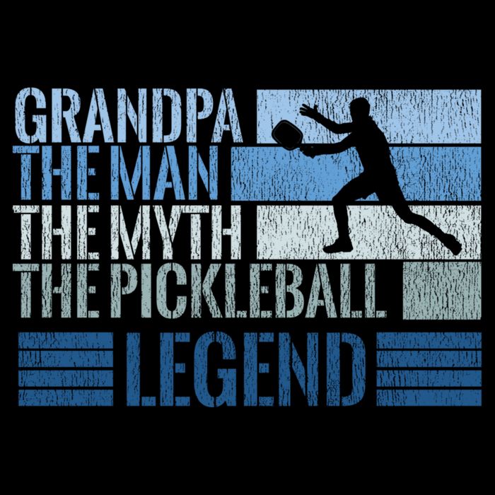 Grandpa Myth Pickleball Legend Vintage Blue Graphic Funny Gift Bucket Hat