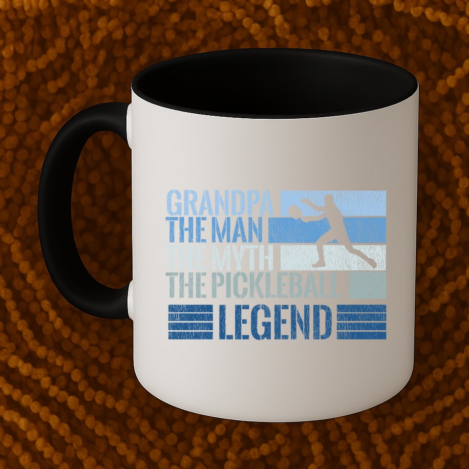 Grandpa Myth Pickleball Legend Vintage Blue Graphic Funny Gift Mug