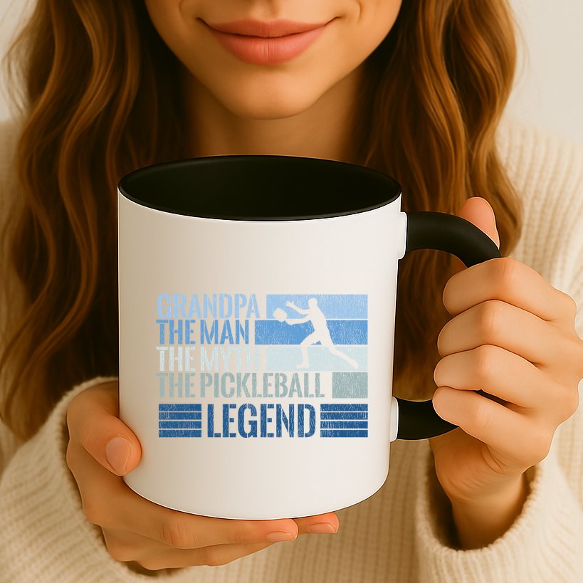 Grandpa Myth Pickleball Legend Vintage Blue Graphic Funny Gift Mug