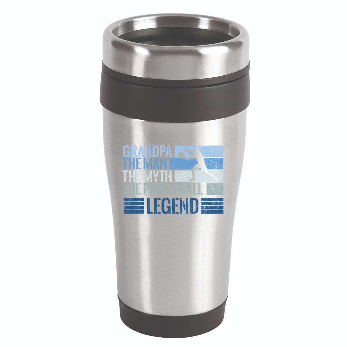 Grandpa Myth Pickleball Legend Vintage Blue Graphic Funny Gift 16oz Travel Tumbler